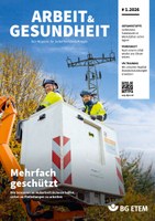 Themen der Ausgabe: Wie Sensoren an Hubarbeitsbühnen helfen, sicher an Freileitungen zu arbeiten; Gefahrstoffe; Fahrangst nach einem Unfall; VR-Training