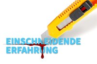 Scharfe Klinge, tiefer Einschnitt