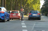 Fahrradfahren in der Rush Hour