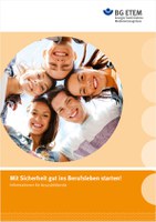 Medienpakete für Auszubildende Das Medienpaket der BG ETEM macht den Berufseinstieg sicher - mit Broschüren, Faltblättern und vielen weiteren Arbeitshilfen. Praxisnah werden wichtige Themen der Arbeitssicherheit erläutert: elektrischer Strom, Gefahrstoffe, Lärm, Umgang mit Maschinen und Anlagen oder Verkehrssicherheit.