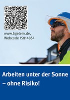 Infokarte Wer draußen arbeitet, muss seine Haut vor der Sonne schützen. Dabei hilft die Kurz-Info der BG ETEM im praktischen Visitenkartenformat. Sie bringt wichtige Tipps zum Sonnenschutz auf den Punkt, die sich einfach umsetzen lassen. Am besten direkt bestellen, einstecken und immer mal wieder draufschauen, bevor man mit der Arbeit draußen beginnt!