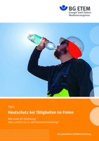 Tipps zum Hautschutz Wer überwiegend oder zeitweise im Freien arbeitet, ist verstärkt der Sonne ausgesetzt. Wie kann man sich wirksam vor zu viel Sonneneinwirkung schützen? Wie wirkt UV-Strahlung? Was hilft, eventuelle Hautveränderungen frühzeitig zu erkennen? Darüber informiert kurz und prägnant das Faltblatt