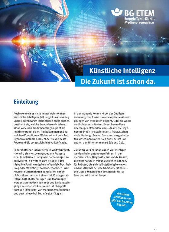 KI in der öffentlichen Verwaltung - BG ETEM aktualisiert Whitepaper KI in der öffentlichen Verwaltung - BG ETEM aktualisiert Whitepaper
