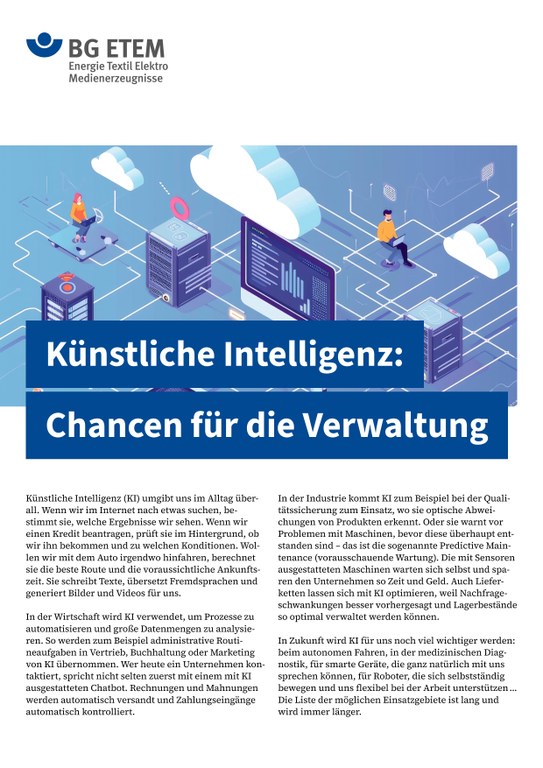 BG ETEM setzt auf KI-Anwendung zur Automatisierung der Verarbeitung von Gewerbemeldungen BG ETEM setzt auf KI-Anwendung zur Automatisierung der Verarbeitung von Gewerbemeldungen